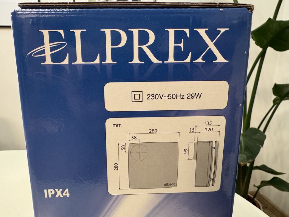 Ventilator centrifugal de perete/tavan Elicent Elprex 100 230 mc