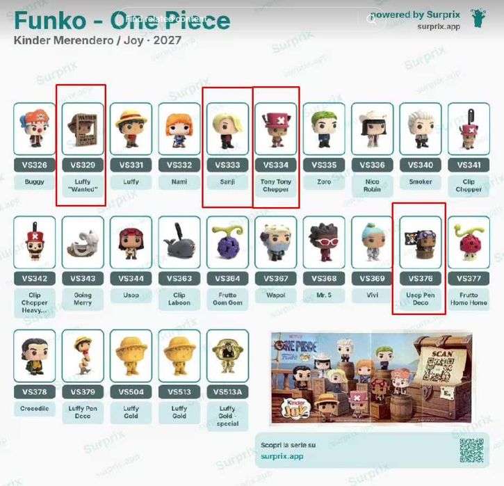 Фигурки Kinder Funko Pop One Piece – Луфи и други герои