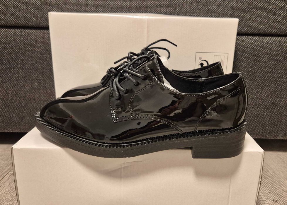 Pantofi Oxford noi negri femei