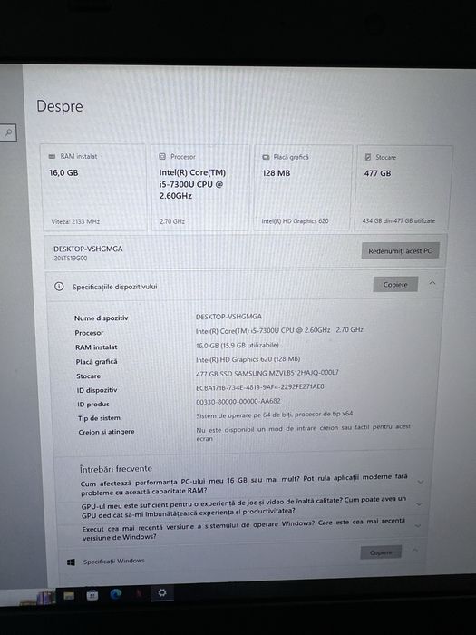 Lenovo L480 i5 gen 7