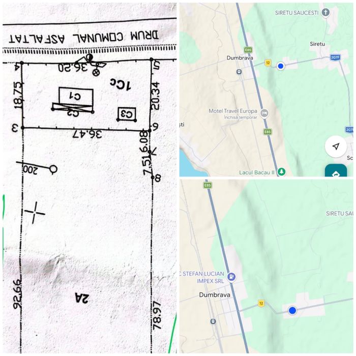Proprietar vand teren 4200 mp intravilan si casa batraneasca sat Siretu