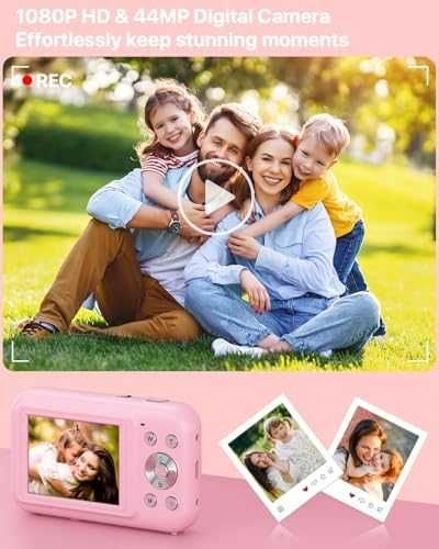 Нова Розова фото камера 1080P 44MP за деца и начинаещи с карта 32GB