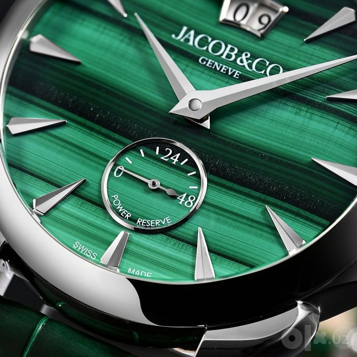 Jacob & Co Palatial Classic Manual Big Date Malachite Stainless Steel