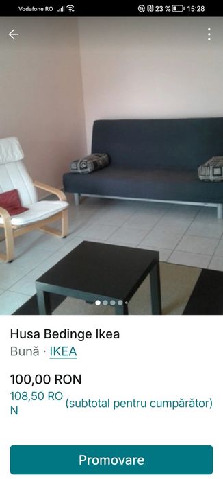 Husa canapea matlasata bedinge ikea