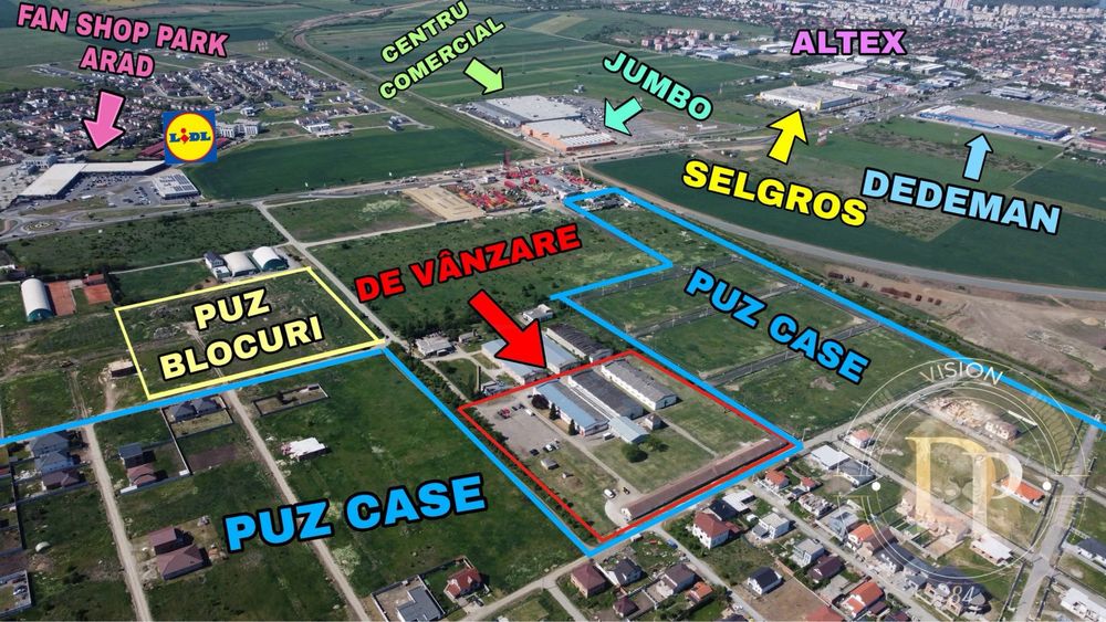 Hale industriale  +  teren intravilan Arad Vladimirescu