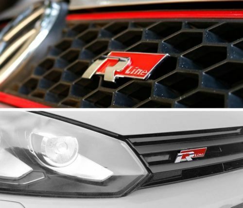 3D Емблема R line за предна решетка метална Черна/Червена