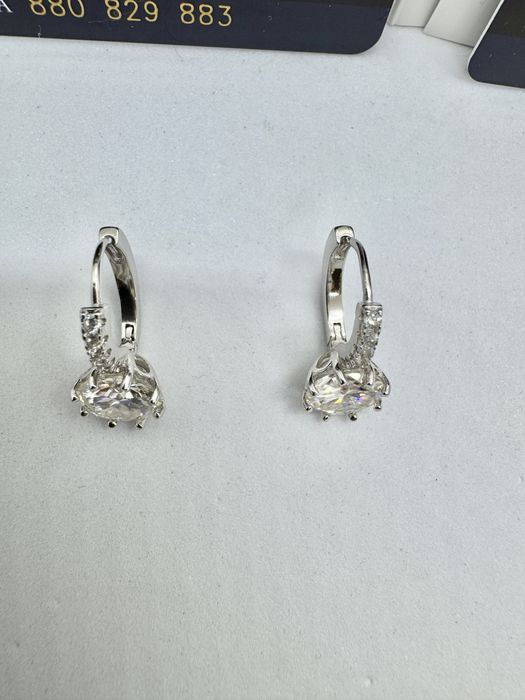 Сребърни обеци с мойсанит (Диамант) 2 карата