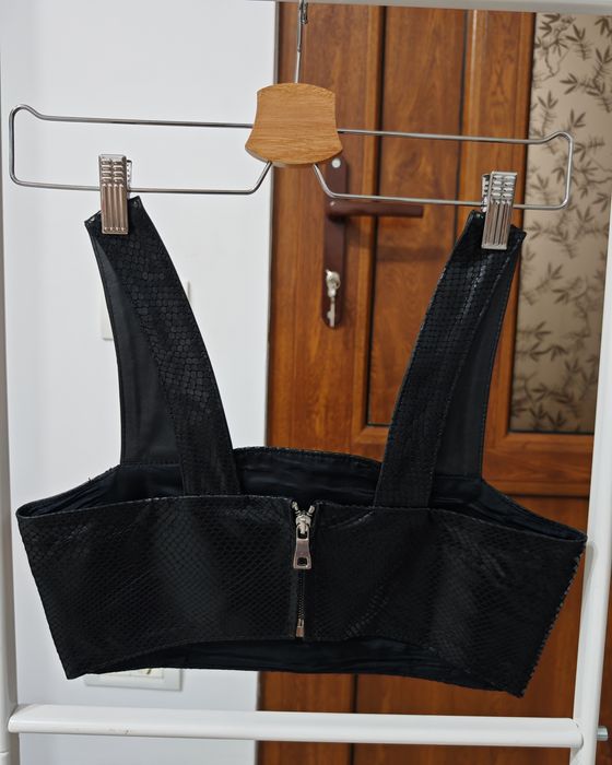 Top / bustieră MANOKHI XS – piele naturală, statement