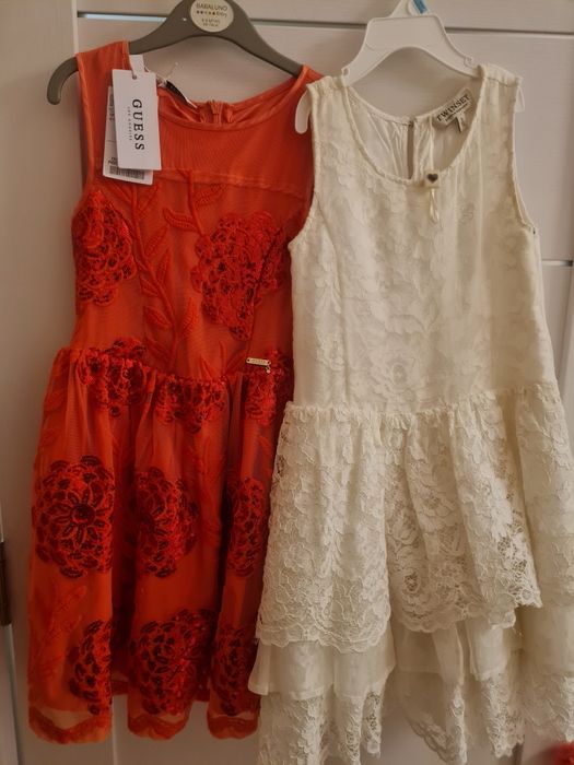 Официални детски рокли р-р 116  с дантела и коприна Twinset и Guess