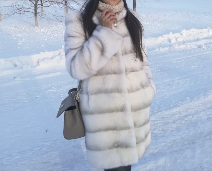 Белая норковая шуба
