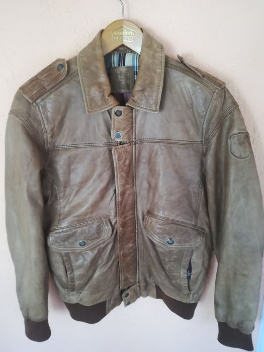 Geaca piele bărbați Mango