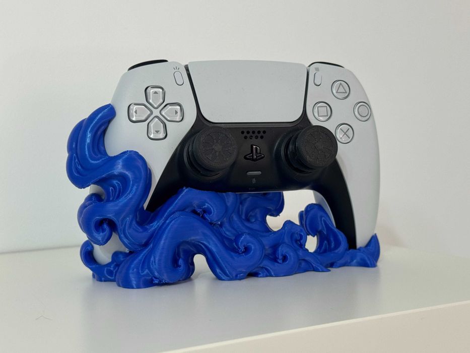 Suport controller PS5 PlayStation DualSense – Design valuri 3D albastru