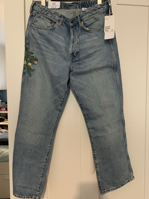 Blugi dama H&M, cropped, talie inalta, marimea 33