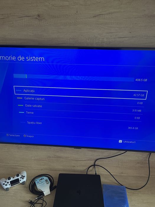 Consola PS 4 Slim 500 gb, 2 controllere noi! Joc, Pret neg