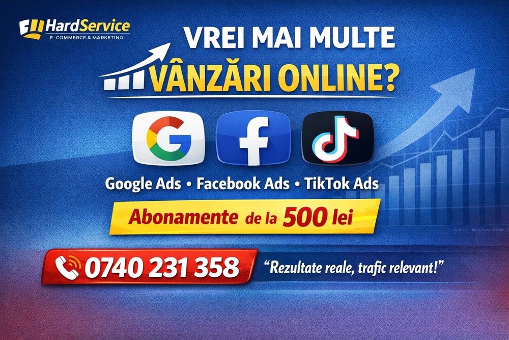 Promovare Google Ads, Facebook & TikTok Ads – Abonamente de la 500 lei