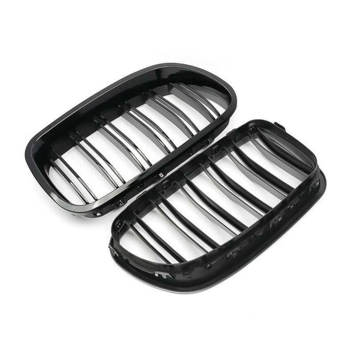 Решетки Бъбреци за БМВ BMW 5 серия F10 F11 2010+ Черен Гланц Двойни