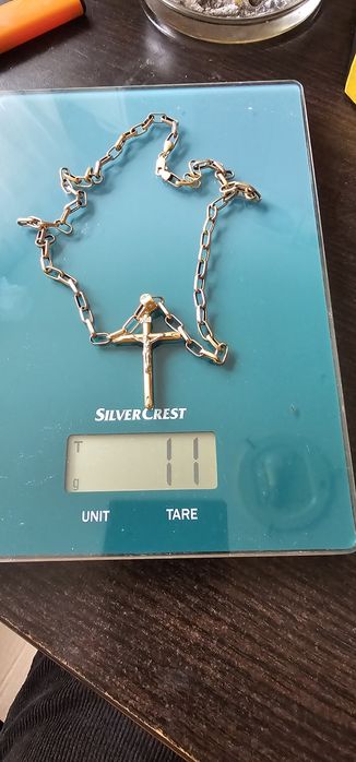 Lanțișor cu cruciuliță  aur 14 k  , 25,5 cm