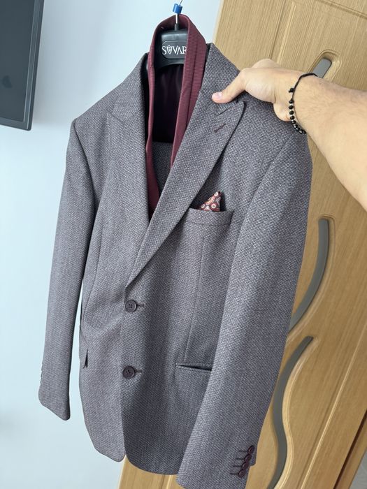 Suvari costum barbatesc slim fit 3 piese, costum nunta, botez