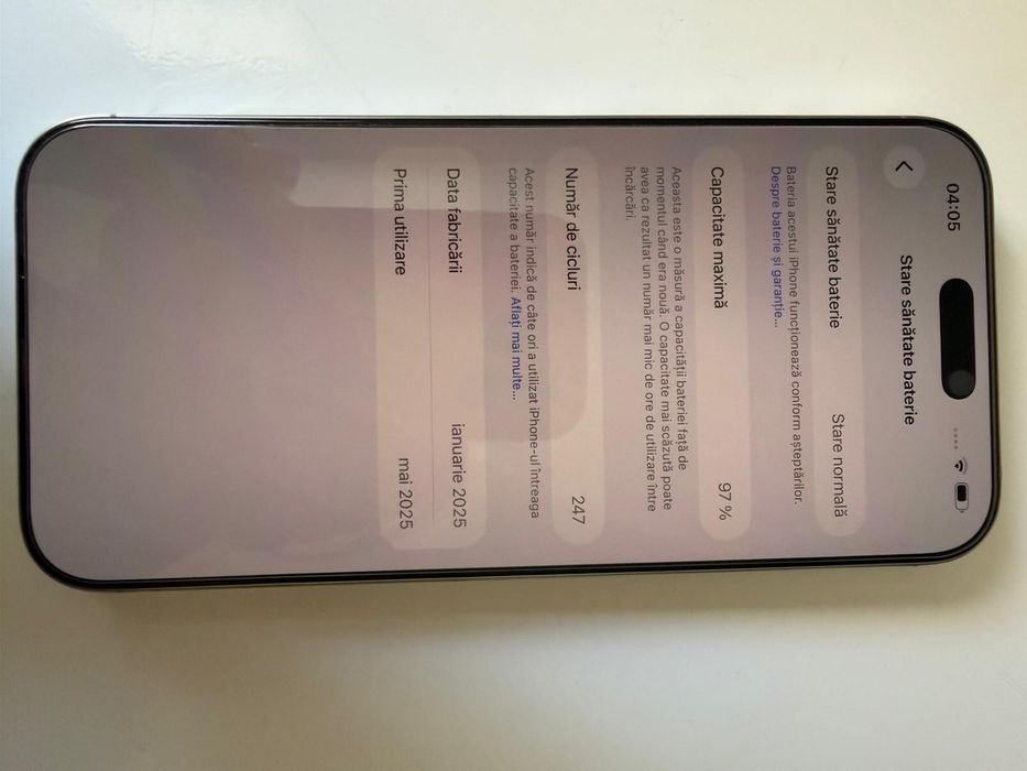Vand iphon 16 pro max  256gb silver