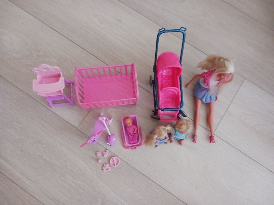 Комплект кукла Стефи с 3 бебета и аксесоари