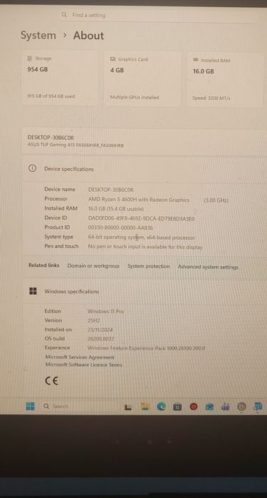 Vând laptop de gaming Asus tuf A15
