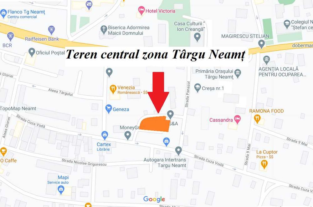 Teren intravilan Targu Neamt Cuza Voda (pret/m2)