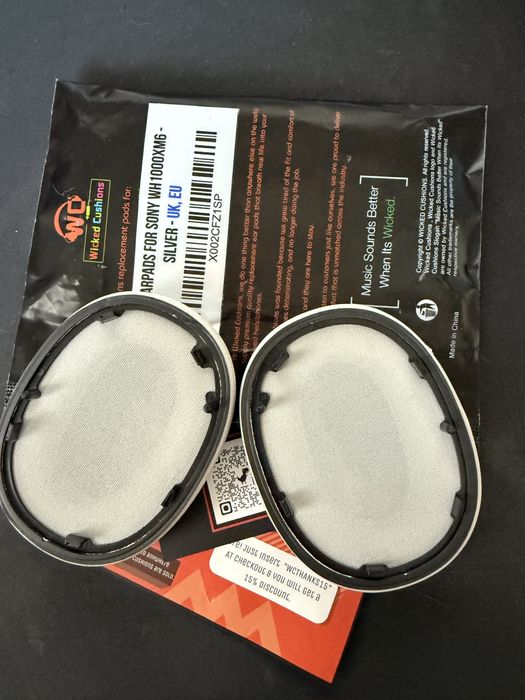 Pads schimb Sony WH-1000XM6 – Wicked Cushions Silver – NOI