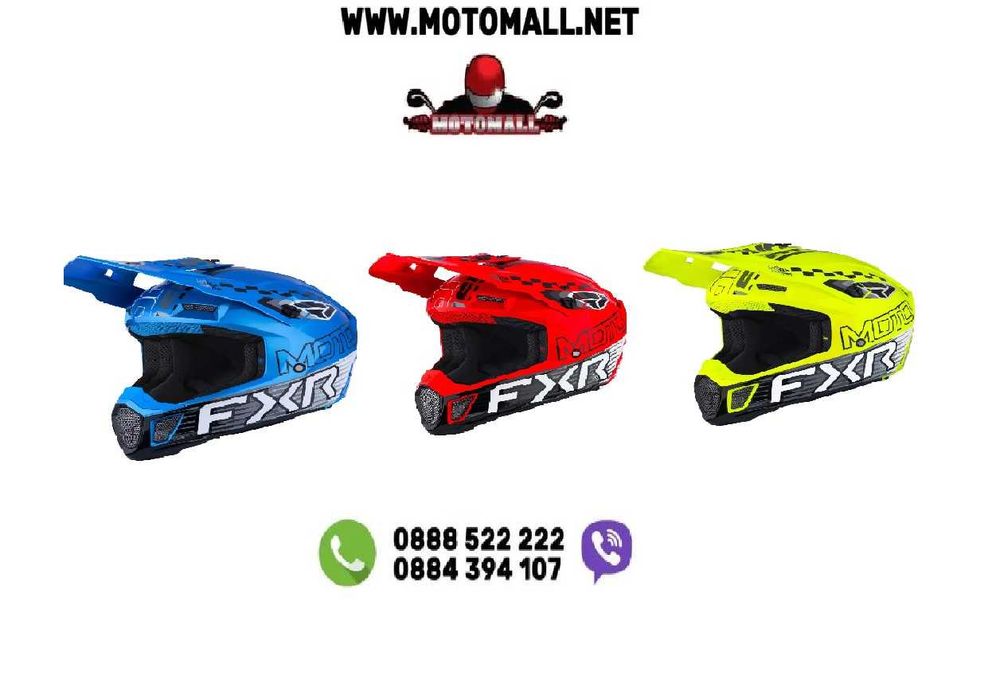 FXR Каска Clutch Race Div MX26 Blue/HiVis/Red
