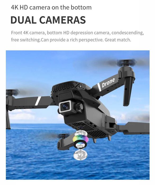 Drona E99 PRO 4K, 2 camere, wifi, 2 camera 4K HD, quad elicopter - NOU