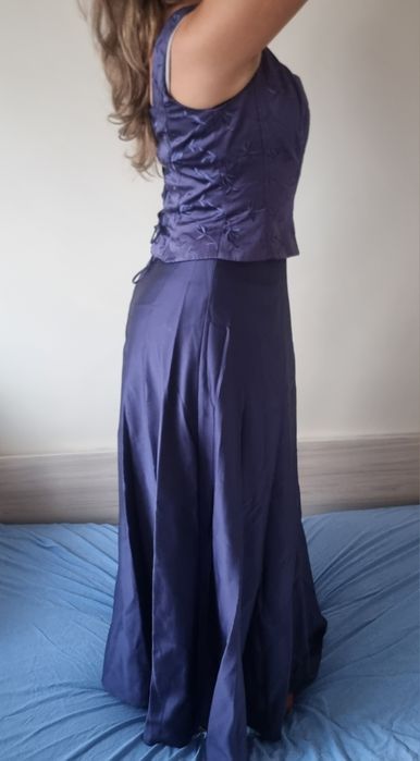 Лилава рокля от две части с корвета, 38