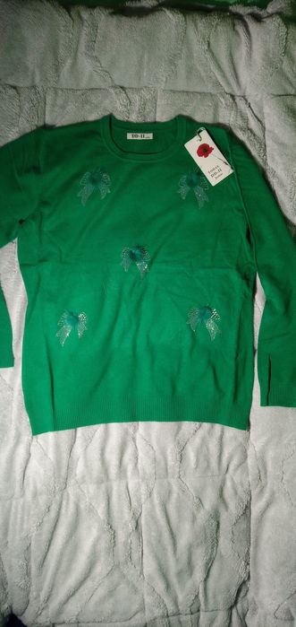 Дамски блузи с дълъг ръкав, бяла булана