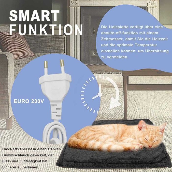 Електрическа отопляема постелка за домашни любимци 45x45 см+таймер
