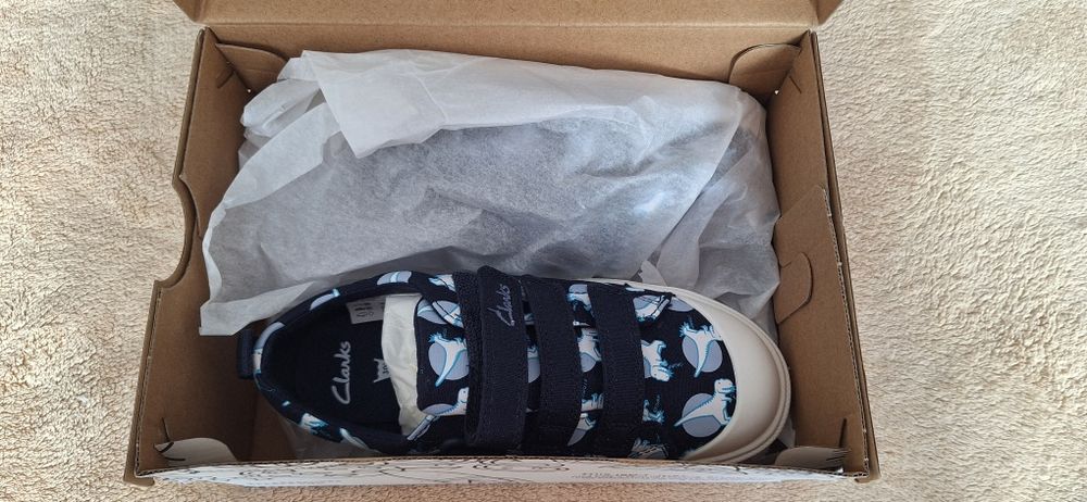 Нови детски кецове/маратонки Clarks, 31,  унисекс, етикет, тъмно сини