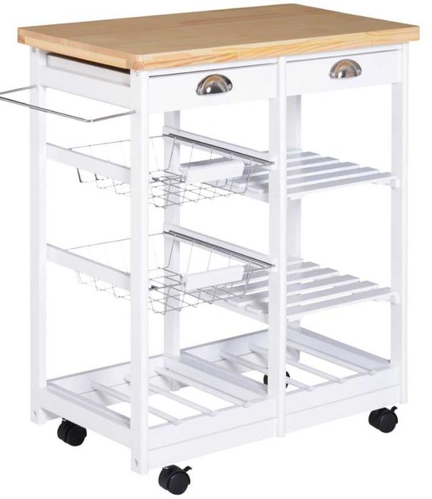 Carucior pentru bucatarie , alb , HOMCOM