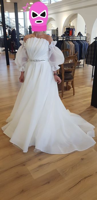 Rochie de mireasa Barbara Langellotti cu mâneci detasabile