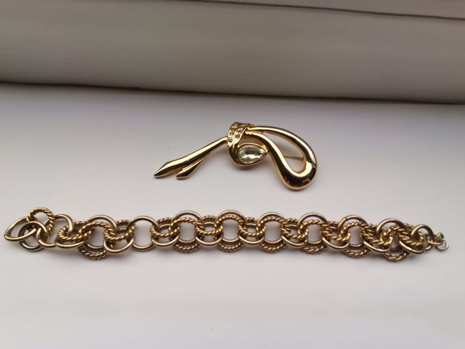 Vintage лот брошка и гривна