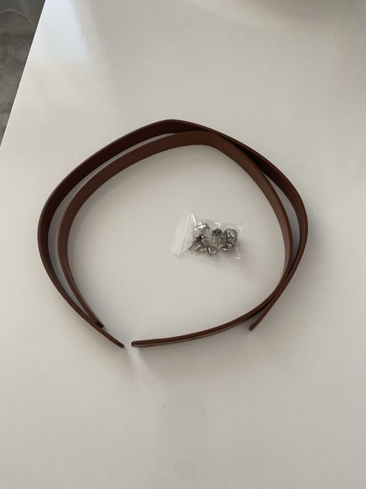 2 Bretele geanta,maro inchis,imitatie de piele,2cmx60cm,capse prindere