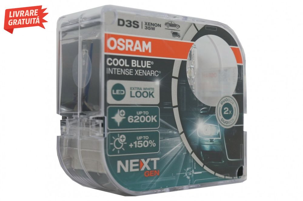 Set 2 Becuri Auto Xenon OSRAM XENARC COOL BLUE INTENSE NEXT GEN D3S HI
