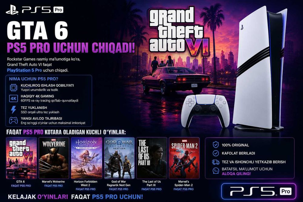 PlayStation 5 Pro 2 TB Yengi