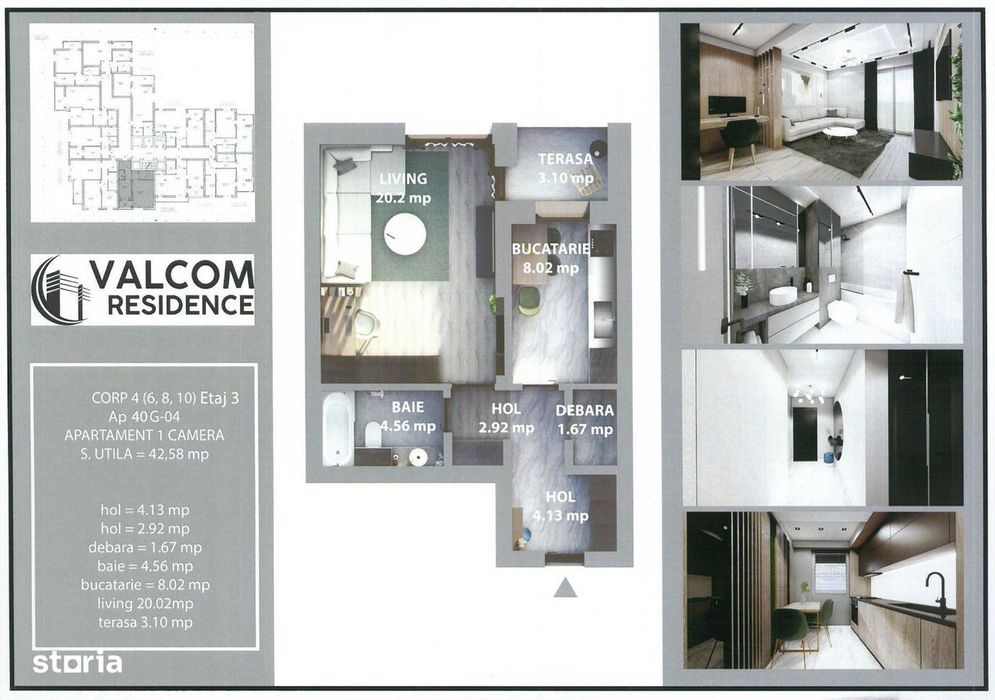 Valcom Residence Bartolomeu, Garsoniera, terasa 3.10, Comision 0%