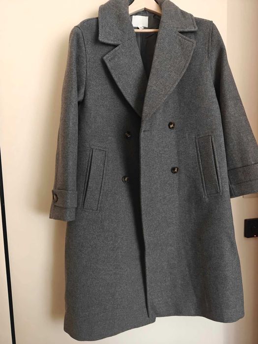 Дамско сиво палто HM