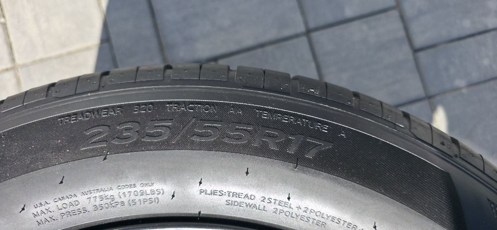 Jante aliaj VW Tiguan cu anvelope de vară 235/55/17 Hankook Dot 2022