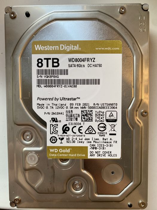 8 TB HDD Western digital (WD GOlD)