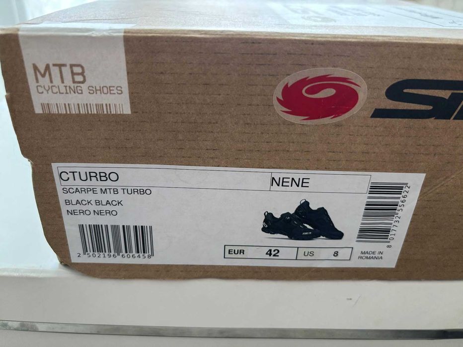 Pantofi MTB / Gravel SIDI Turbo Mărimea 42 (Branț 26 cm) – Ca noi, cu plăcuțe