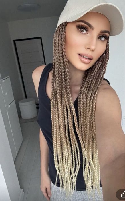 Кестеняво червеникава дълга луксозна  перука