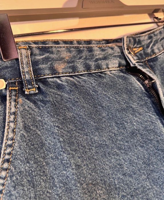 Blugi albaștri, Cargo, talie înaltă, Stradivarius, S(36)