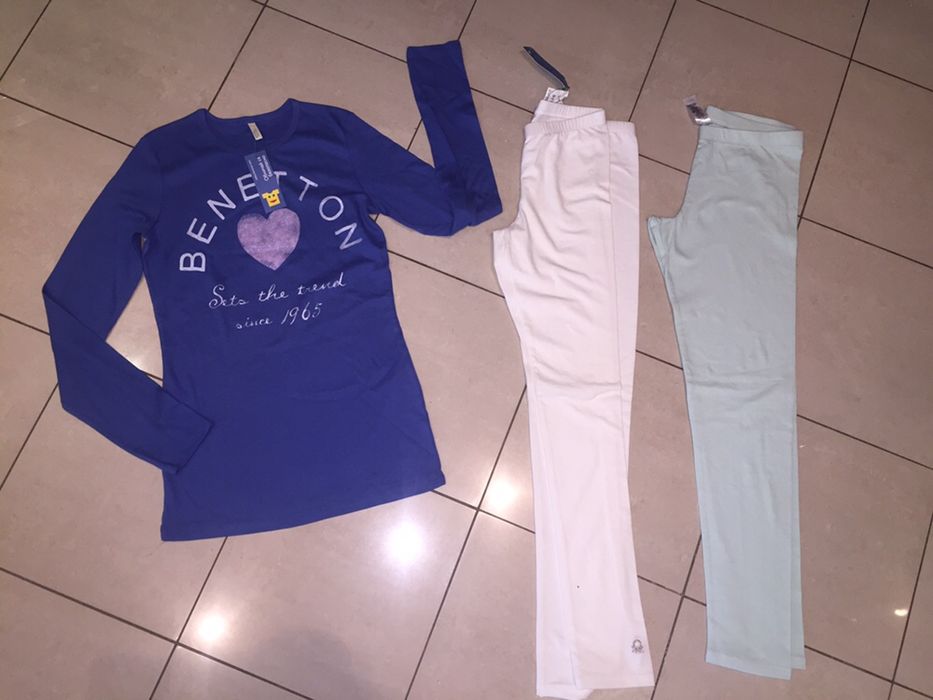 Бяла рокля Бенетон/Sisley;суитчер,клин152/158;;шапка Мини Маус