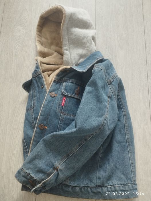 Куртка джинсовая утепленая 130 рост