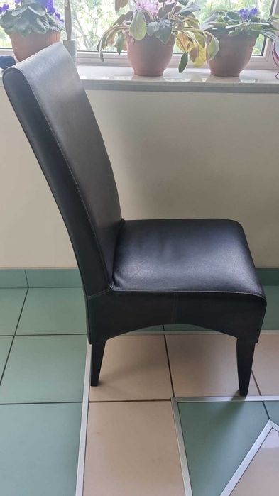 Scaune din piele maro Mobexpert Wenge (stare buna)