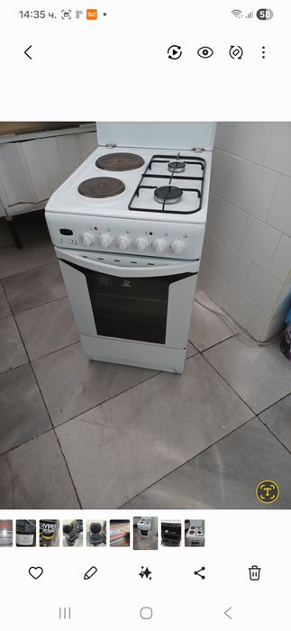 Готварска печка "Индезит" ток и газ